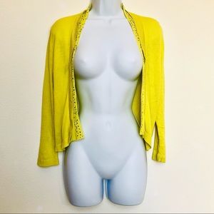 BCBGMAXAZRIA⚡️Rhinestone Yellow Spring Cardigan_S